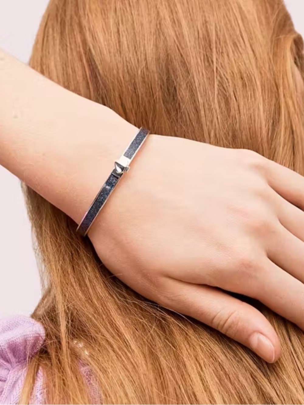 kate spade Glitter Thin Enamel Spade Bangle in Navy NWT & Dustbag
